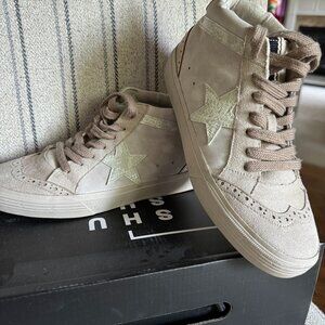 suede high top sneakers by ShuShop size 6 1/2 beige